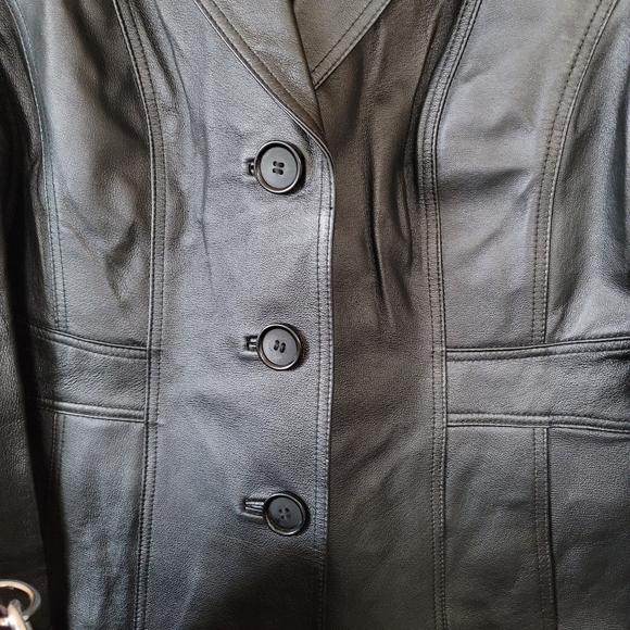 Vintage Leather Blazer Jacket - Picture 4 of 6
